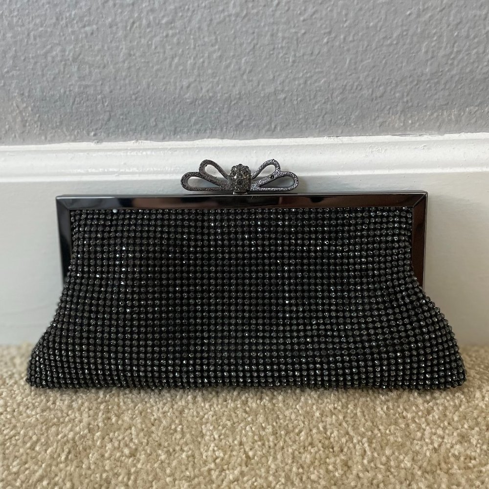 Silver and Black Sequin Clutch